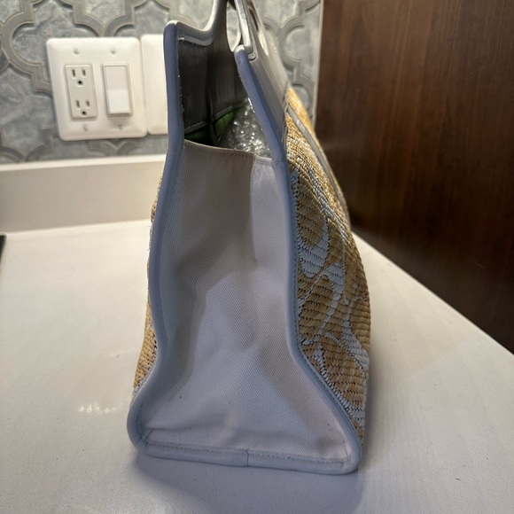 Coach raffia and leather pool bag - Picture 6 of 9